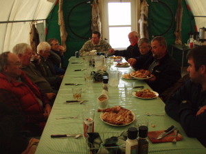 Alaska fly fishing lodge dining room table